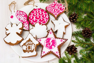 Abstract Christmas and New Year Background with Old Vintage Wood