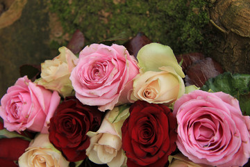 Wedding flowers in pink and red