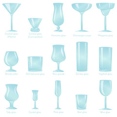 Cocktail glasses gradient in blue