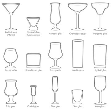 Cocktail Glasses Line Art