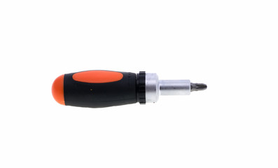 Screw-driver with nozzles on a white isolated background