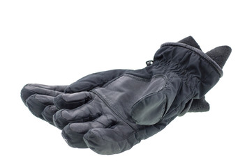 A pair of leather gloves isolated on white background