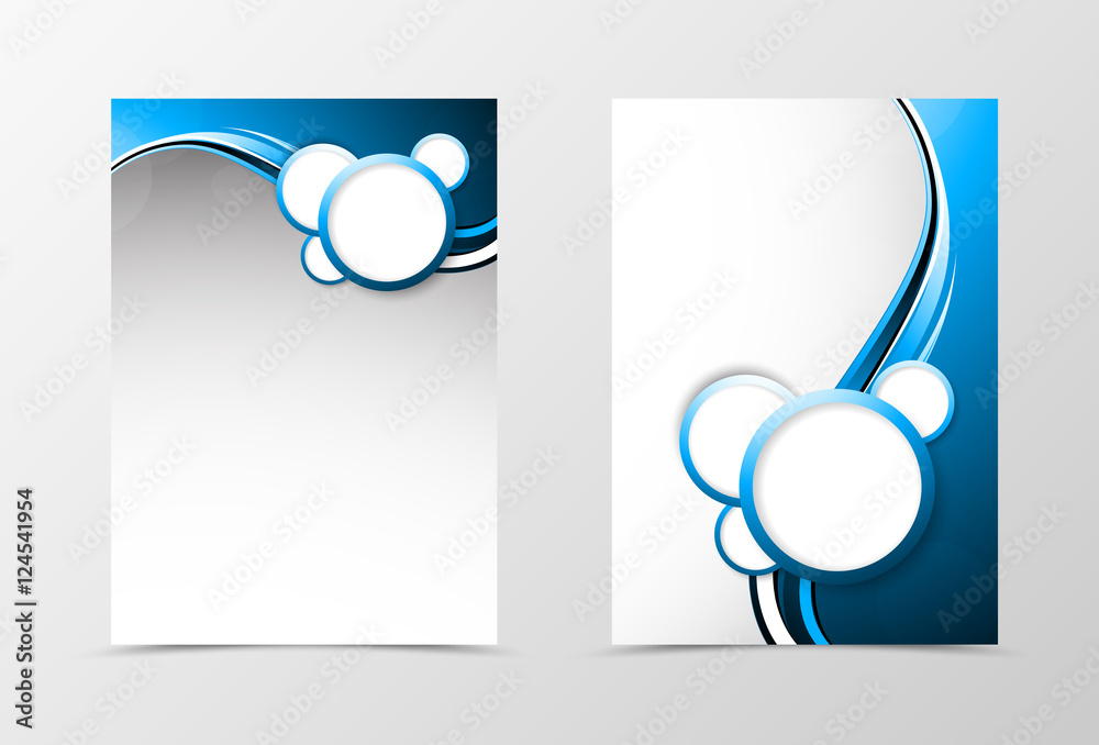 Poster front and back dynamic wave flyer template design