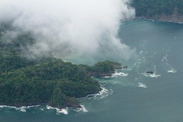 Aerial view of the pacific coast of Costa Rica