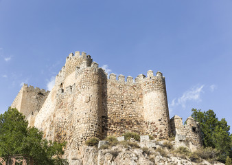 Fototapeta na wymiar ancient castle in Almansa city, Albacete, Spain