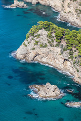 aerial view of the Greece coast line