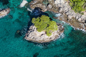 aerial view of the Greece coast line