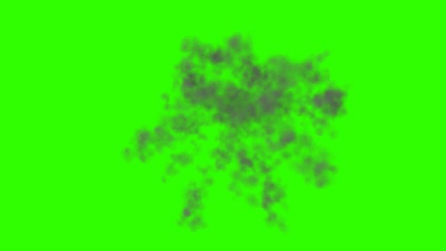 Animated Smoke Explosions on a Green Screen Background in 4K