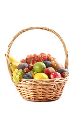 Ripe and tasty fruits isolated on a white
