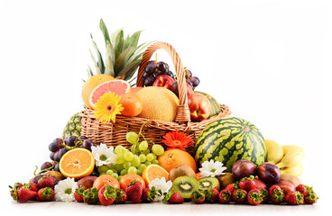 Composition with assorted fruits