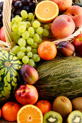 Composition with assorted fruits