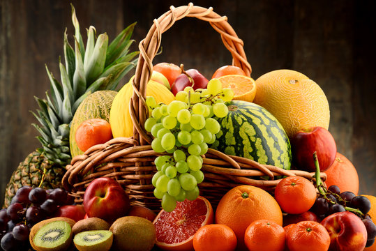 Fototapeta Composition with assorted fruits