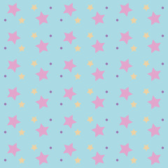 Seamless bright abstract pattern with stars isolated on white background. Vector illustration