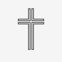 Black christian cross icon. Vector illustration.