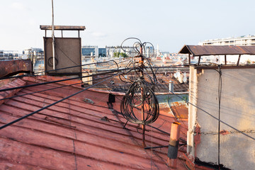 прекрасный вид с крыш Санкт-Петербурга в центре города 