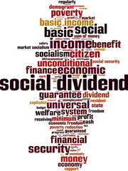 Social dividend word cloud concept. Vector illustration