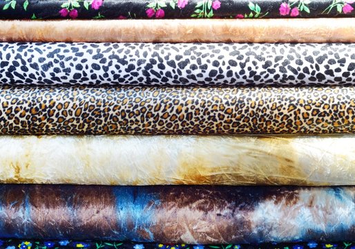 Colorful fabric stock