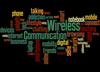 Wireless Communication, word cloud concept 7