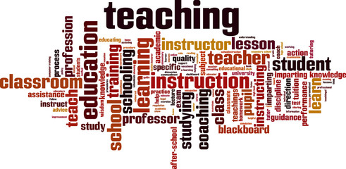 Teaching word cloud concept. Vector illustration