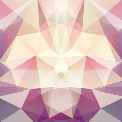 Fototapeta premium Polygonal vector background. Can be used in cover design, book design, website background. Vector illustration. Beige, brown, pink colors