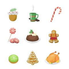 Christmas cookie cake isolated vector icon