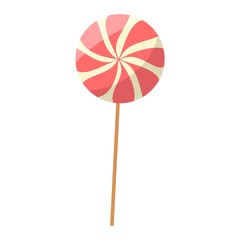 Lollipop sweet dessert vector illustration.