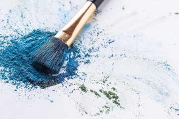 Crisp blue shadows with brush on white background