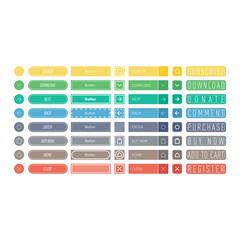 Web buttons vector icons.