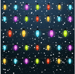 christmas lights decorations. vector background
