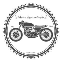 Old vintage motorcycle logo. cafe racer theme