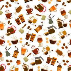 Coffee cafe seamless pattern
