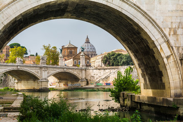 views to vatican basilica from tiber river