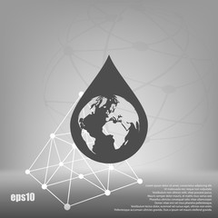 Fototapeta premium Earth in water-drop
