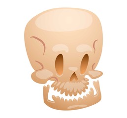 Skull face illustration isolated on white background.