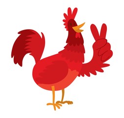 Cute cartoon rooster vector illustration