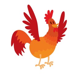Cute cartoon rooster vector illustration