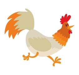 Cute cartoon rooster illustration