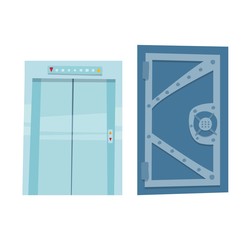 Door isolated vector illustration.