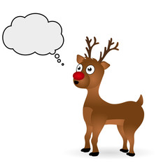 Obraz na płótnie Canvas Christmas deer standing on a white background