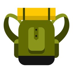 Obraz premium Travel backpack icon. Flat illustration of travel backpack vector icon for web design