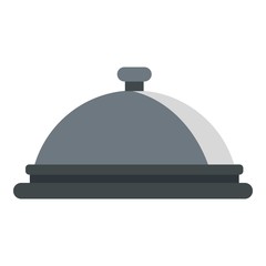 Restaurant cloche icon. Flat illustration of cloche vector icon for web design