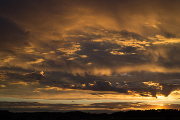 Fototapeta na wymiar Sunset sky after storm