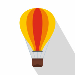 Obraz premium Ikona balon na gorące powietrze. Płaskie ilustracja ikony wektor balon do projektowania stron internetowych