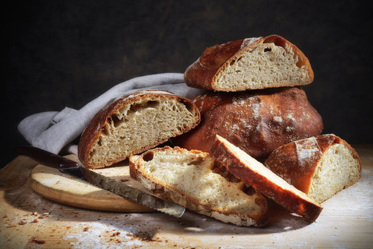 Handmade bread with organic stone ground flour