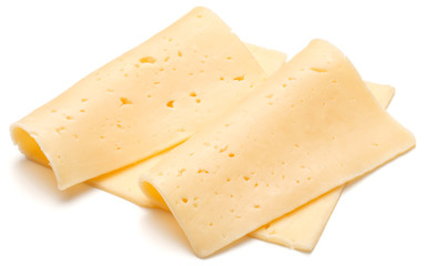 cheese slices isolated on white background cutout