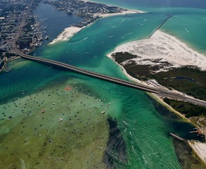 Aerial image of the Destin Harbor in Destin, Florida