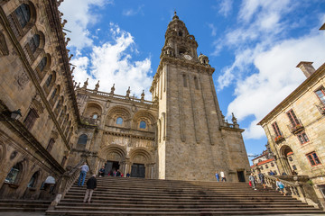 SANTIAGO DE COMPOSTELA, GALICIA, SPAIN - JUNE  14, 2016 - Cathedral of Santiago de Compostela on 14...