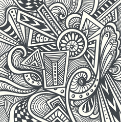 Abstract pattern  in  Zen tangle or Zen doodle style  in black white
