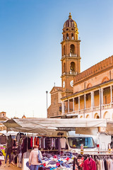 weekly market in the town main square