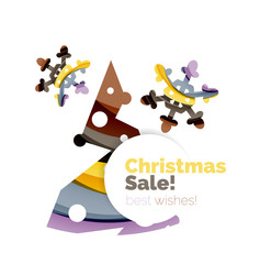 Geometric Christmas sale or promotion ad banner